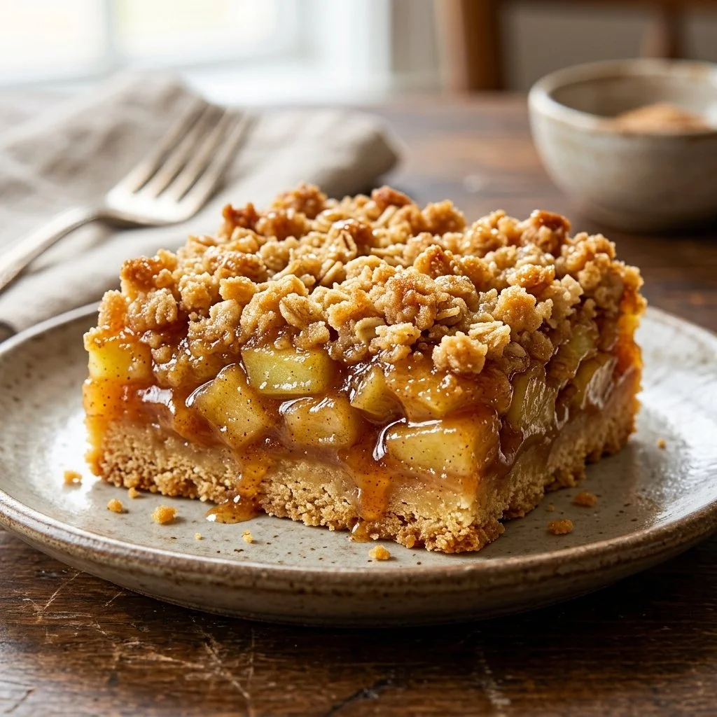 Delicious homemade apple pie bars topped with cinnamon and sugar