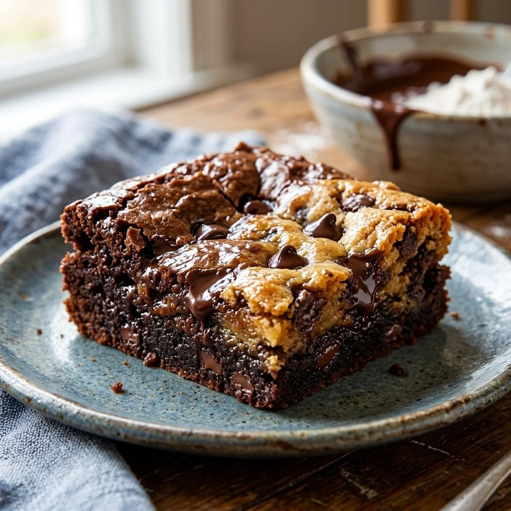 Decadent brookies showcasing a delightful blend of brownies and cookies
