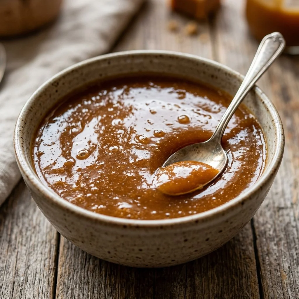 Delicious homemade butterscotch pudding topped with whipped cream and caramel sauce.