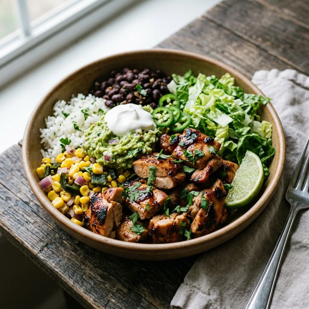 Delicious Chipotle Chicken Bowls with fresh ingredients and vibrant toppings