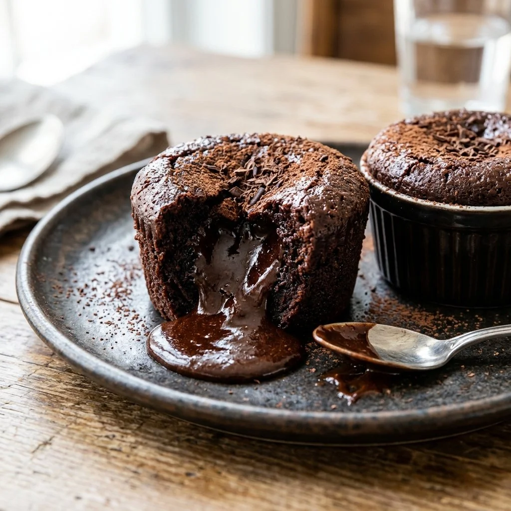 Delicious Chocolate Lava Cakes with molten chocolate center