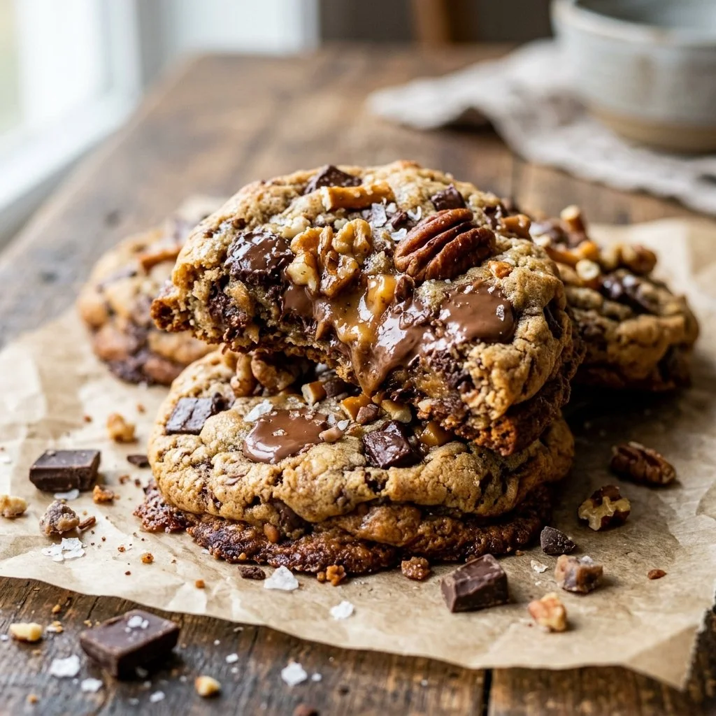 Delicious Kitchen Sink Cookies with chocolate chips, nuts, and colorful sprinkles.