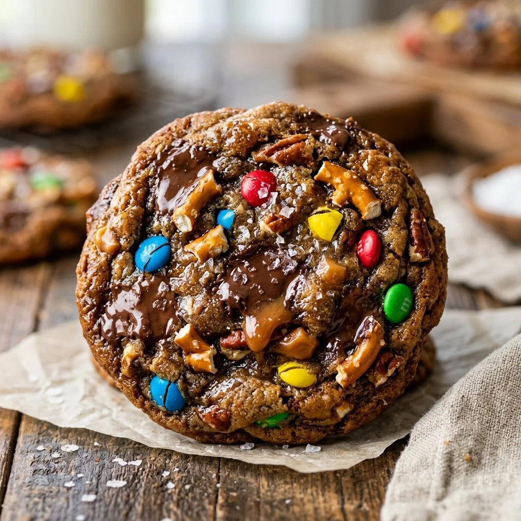 Freshly baked Kitchen Sink Cookies with various mix-ins and flavors.