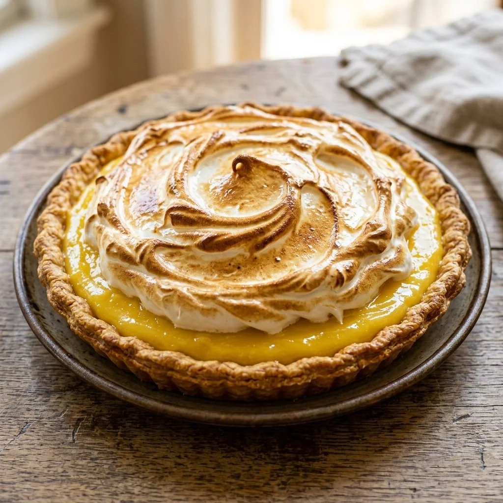 Delicious Lemon Meringue Pie with zesty lemon filling and fluffy meringue topping