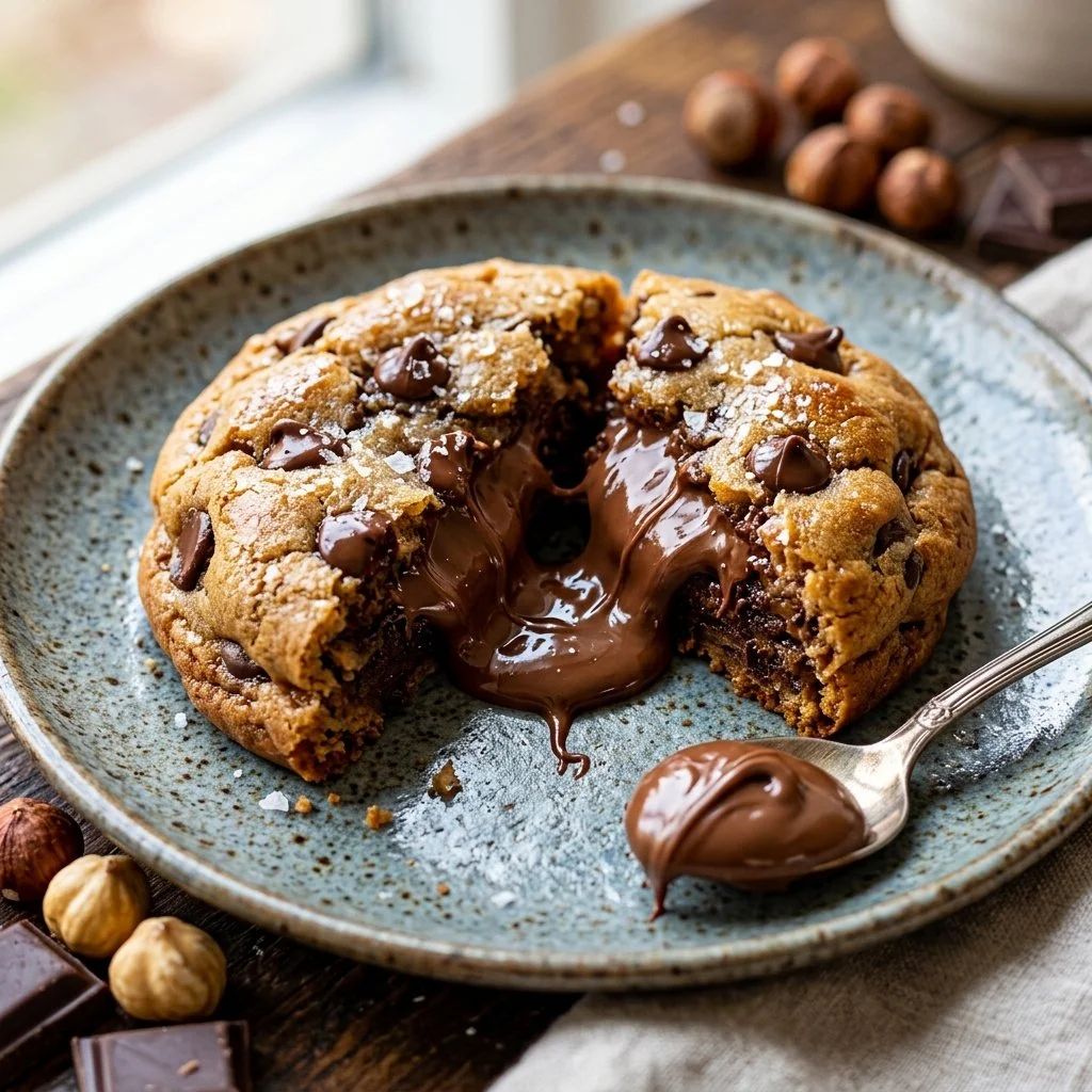 Delicious homemade Nutella stuffed cookies fresh out of the oven