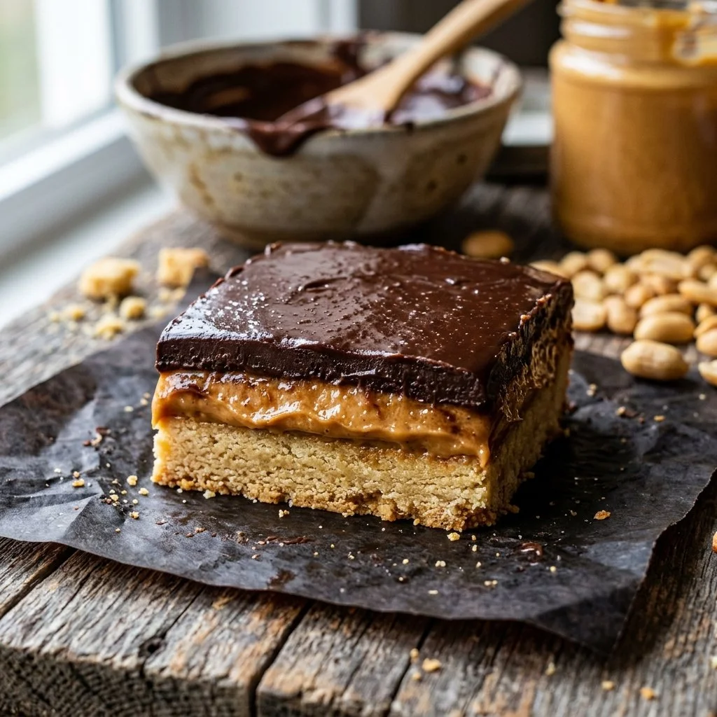 Delicious Tagalong Cookie Bars with chocolate and peanut butter toppings
