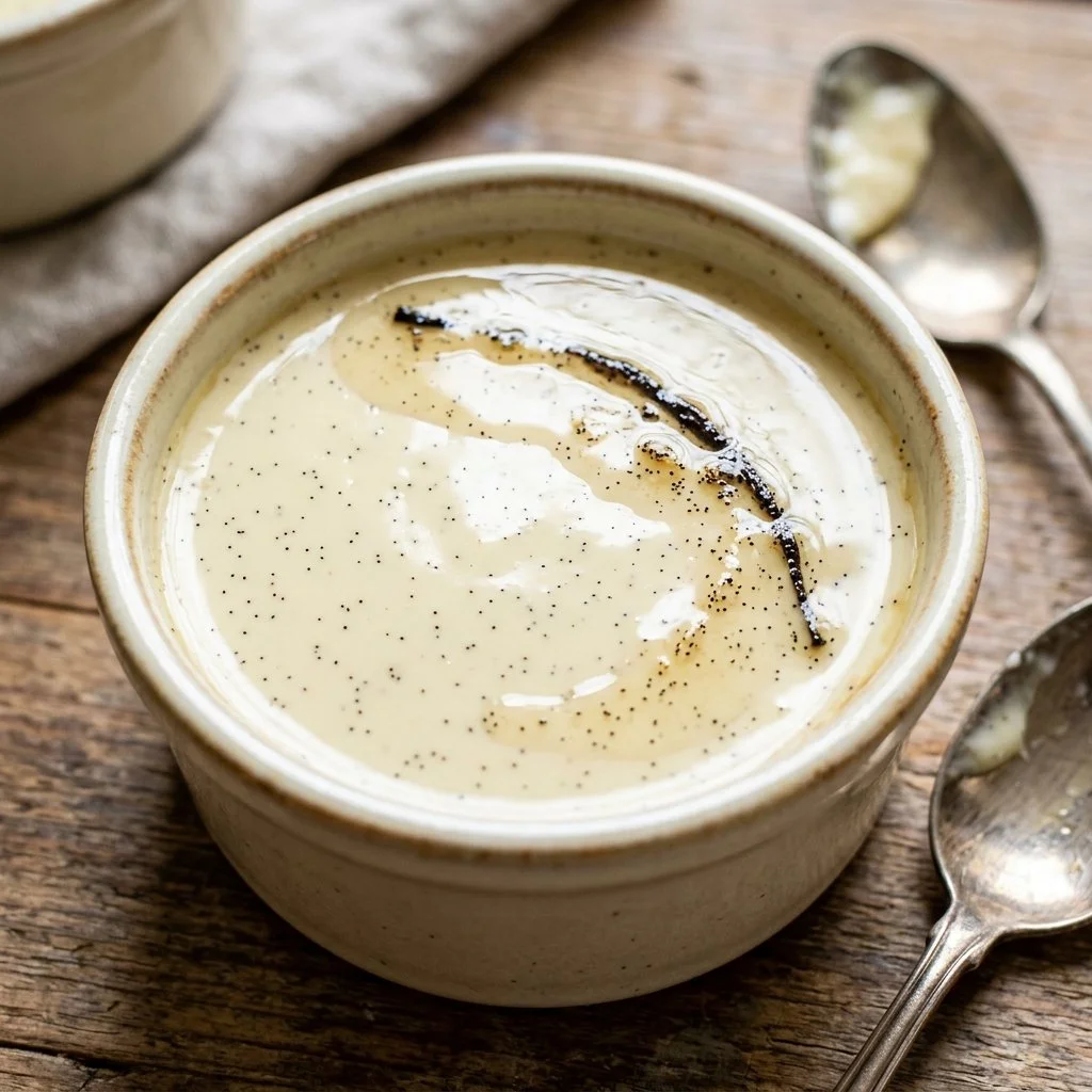 Creamy Vanilla Bean Panna Cotta served in elegant dessert cups